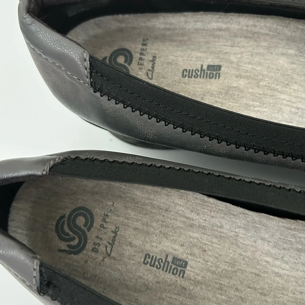 Clark’s Cloudsteppers Wedge Pumps Gray Black Size 9